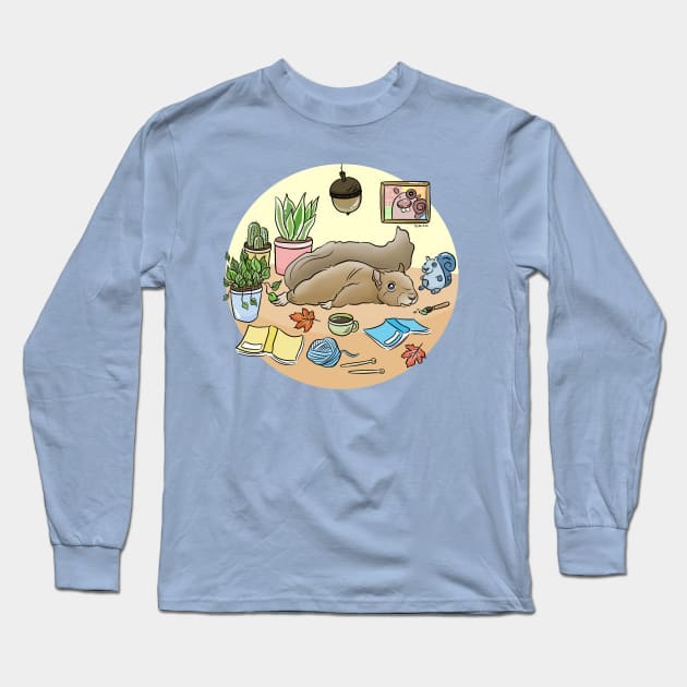 Flopped squirrel Long Sleeve T-Shirt by doodletokki